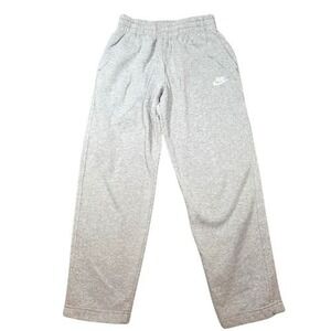 Nike Kids Heather Gray Fleece Jogger Sweatpants Embroidered Logo Sporty Size M